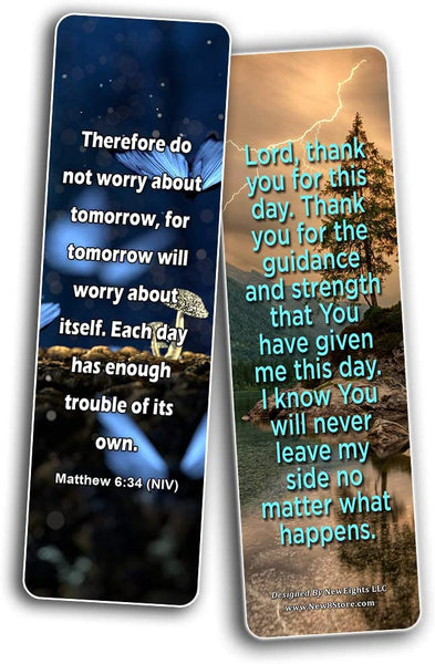 Popular Prayers and Bible Scriptures on Night time / Bedtime Bookmarks (60 PACK)