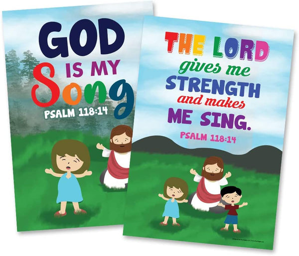 Knowing God Christian Poster (24-Pack) - Church Memory Verse Sunday School Rewards - Christian Stocking Stuffers Birthday Party - Classroom Decoration Motivation