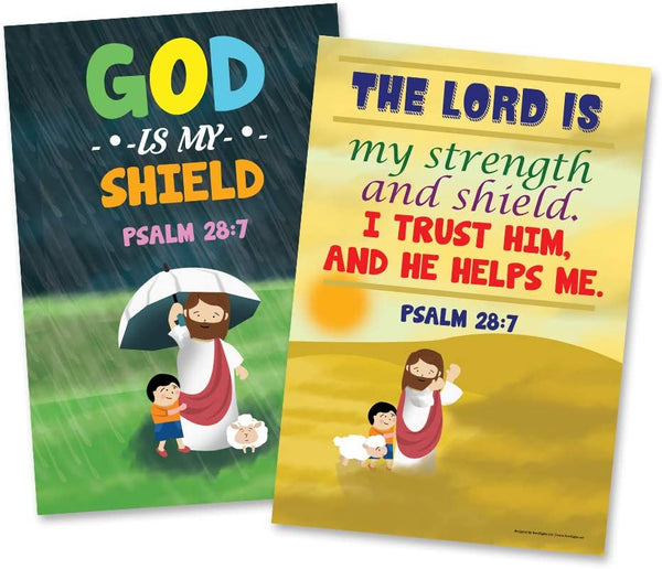 Knowing God Christian Poster (12-Pack) - Inspirational Bible Verses Poster for Men Women Teens - A3 Size - Youth Ministry Sunday School Church Decor Home Decor