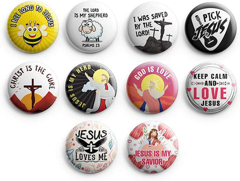 Bible Theme Pinback Button Pins (10 Pack)
