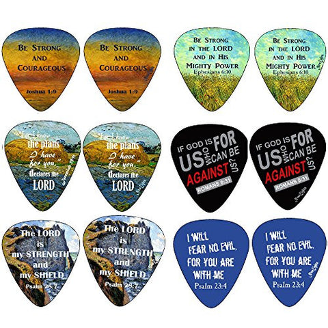 Christian Guitar Picks - Be Strong - 12 pack