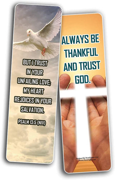 NewEights Famous Verses and Quotes on Trust (12-Pack) – Daily Motivational Card Set – Collection Set Book Page Clippers – Ideal for Church Events