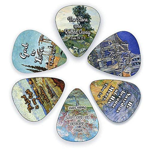 "Guitar Picks with Christian Theme - ""God Is Love"" Messages (12 Pack)"