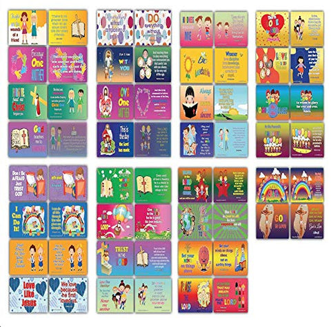 Daily Devotional Topical Bible Verses for Kids NIV Flashcards (30 cards x 4 set )