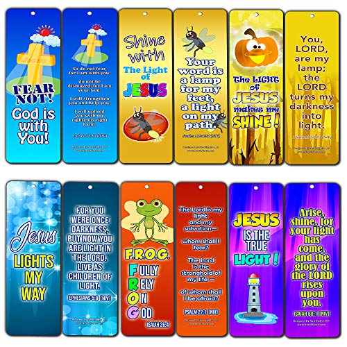 Shine for JESUS Bookmarks (60-Pack) - Perfect Gift Away for Sunday Schools