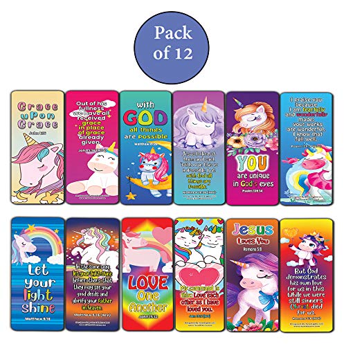 Christian Bookmarks Cards - Unicorn (12-Pack)