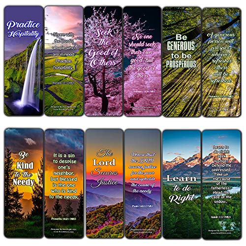 Kindness Scriptures Cards Bookmarks (60 Pack) - Perfect Giftaway for Sunday School