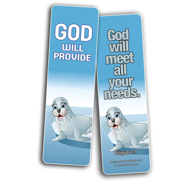 Encouraging Bible Verses Bookmarks for Kids - Animal Series 2