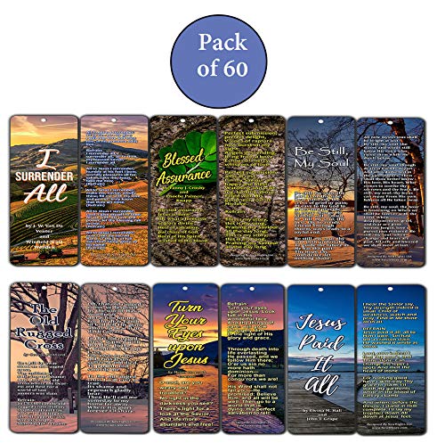 Hymn Bookmarks Series 2 - I Surrender All (60-Pack)- Handy Hymns of Old That You Can Use Wherever You Go