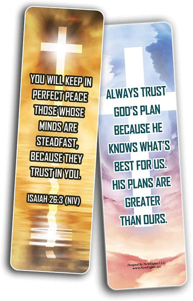 NewEights Famous Verses and Quotes on Trust (12-Pack) – Daily Motivational Card Set – Collection Set Book Page Clippers – Ideal for Church Events