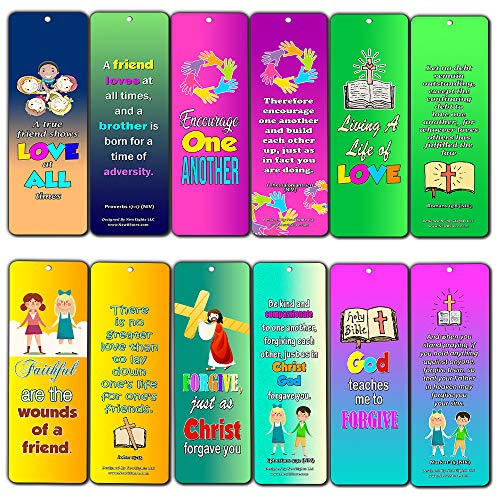 Favorite Bible Verses for Kids - Friendship, Love and Forgiveness (60-Pack) - Great Way For Kids to Learn the Scriptures