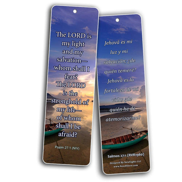 Bilingual Encouraging Bible Verses Bookmarks - Overcome Fear
