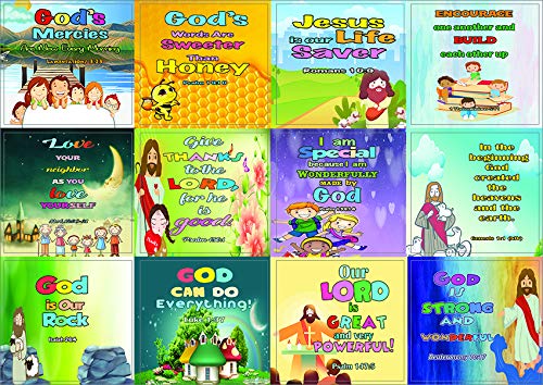 Religious Stickers for Kids - Powerful God (5-Sheet) - Great Variety Colorful Stickers