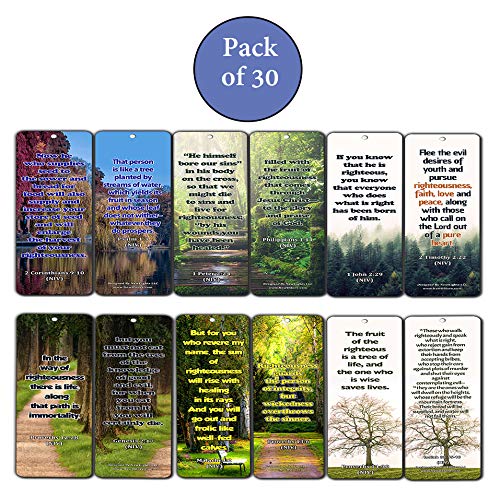 Bible Scriptures About Righteousness (30 Pack) - Bible Texts That Helps Us Live a Godly Life