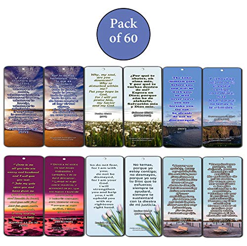 Bilingual Encouraging Bible Verses Bookmarks - Overcome Depression