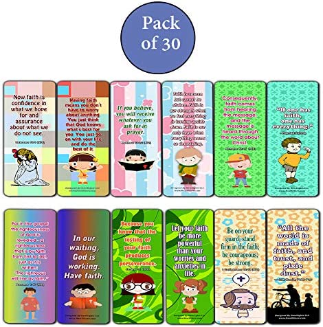 NewEights Famous Verses and Quotes on Faith (30-Pack) – Daily Motivational Card Set – Collection Set Book Page Clippers – Ideal for Church Events
