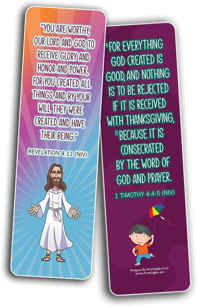 NewEights Bible Memory Verses on Creation Series 2 (30-Pack) – Daily Motivational Card Set – Collection Set Book Page Clippers – Ideal for Church Events