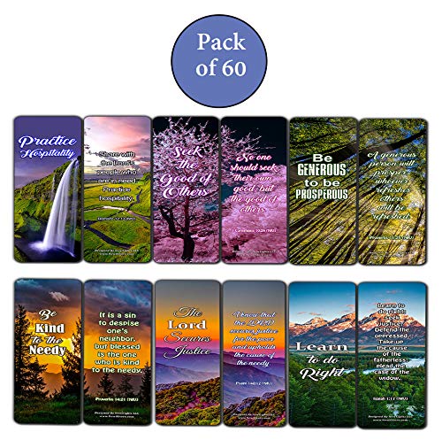Kindness Scriptures Cards Bookmarks (60 Pack) - Perfect Giftaway for Sunday School