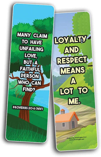 NewEights Famous Verses and Quotes on Loyalty (30-Pack) – Daily Motivational Card Set – Collection Set Book Page Clippers – Ideal for Church Events