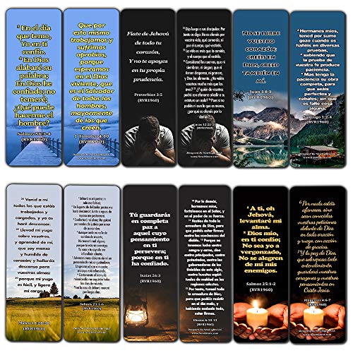 Spanish Religious Bookmarks - Bible Verses About Trusting the Lord During Crisis (30-Pack)