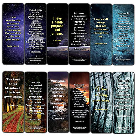 Christian Affirmations Bible Verses for Men Cards (12-Pack)