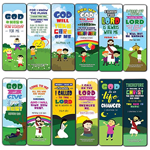 Top Bible Verses for God's Promises Bookmarks for Kids (30-Pack) - Stocking Stuffers for Boys Girls - Children Ministry Bible Study Church Supplies Teacher Classroom Incentives Gift