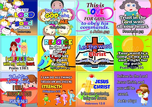 Short Bible Verses Stickers for Kids (10-Sheet)