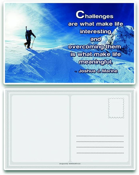 NewEights Adventure Inspirational Quotes Postcards Cards Set (12 Pack) - Great Variety Postcards with Motivational Scriptures