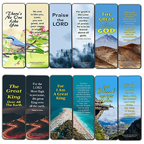 Memory Verse About Greatness of God Bookmarks (12-Pack)
