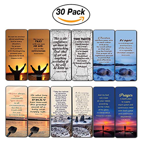 Prayer Bible Verses and Christian Quotes Bookmarks (30-Pack) - Handy Prayer Perfect for Christians