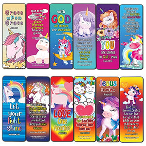 Christian Bookmarks Cards - Unicorn (12-Pack)