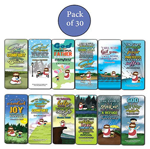 God's Comfort Christian Living Bookmarks (30-Pack) - Stocking Stuffers for Boys Girls - Children Ministry Bible Study Church Supplies Teacher Classroom Incentives Gift