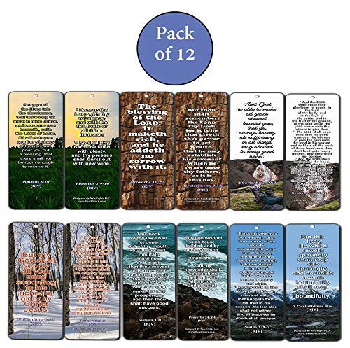 Spanish Religious Bookmarks - Bible Verses About Financial Blessings