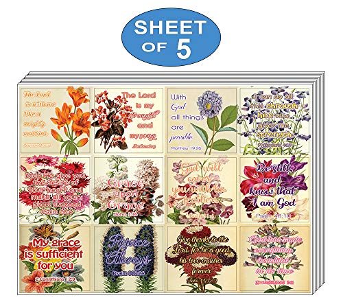 Christian Stickers for Women Series 4 (5-Sheet) - Great Variety Colorful Stickers