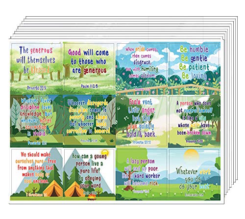 Christian Character Building Stickers for Kids Series 2 (20 Sheets) - Assorted Mega Pack of Inspirational Stickers