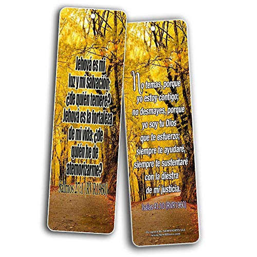 Spanish Christian Bible Verses Bookmarks - Release Stress and Anxiety (30-Pack)