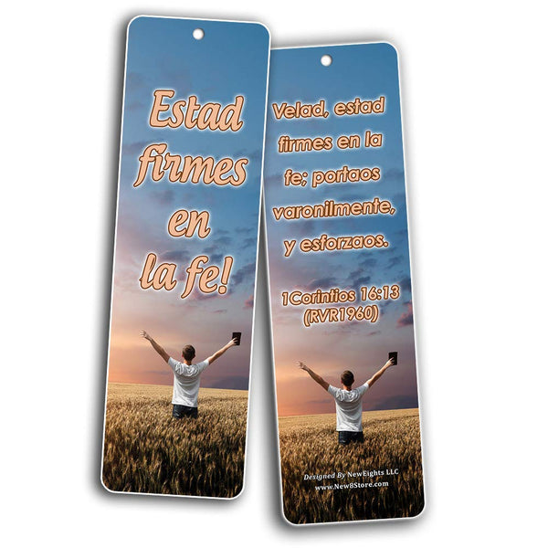 Spanish Popular Bible Verses Be Strong and Courageous Bookmarks