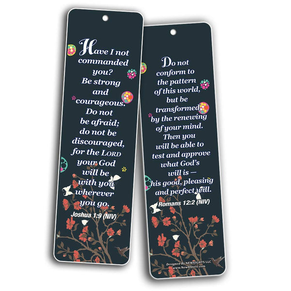 Floral Theme Memory Bible Verses Bookmarks