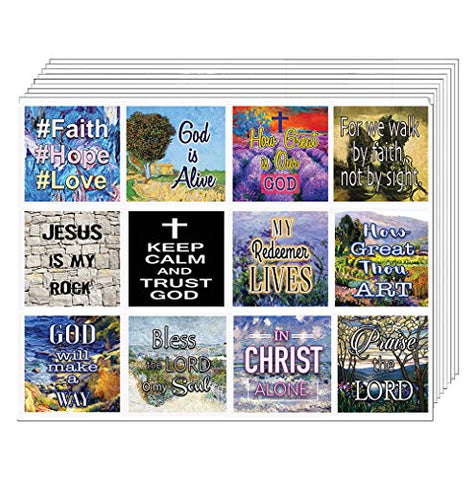 Christian Bible Verses Scriptures Planner Stickers - 20 Sheets