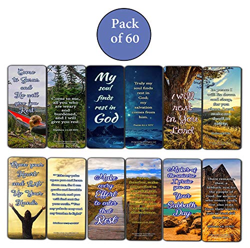 Encouraging Scriptures Bookmarks About Rest and Renewal (60-Pack)