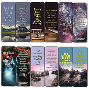 Learning To Trust In God's Timing Memory Verses Bookmarks (12-Pack)