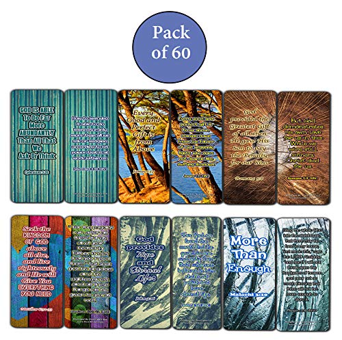 Bookmarks About God Advise on Abundant Providence (60 Pack) - Perfect Gift away for Sunday School and Ministries - VBS Sunday School Easter Baptism Thanksgiving Christmas Rewards Encouragement Gifts