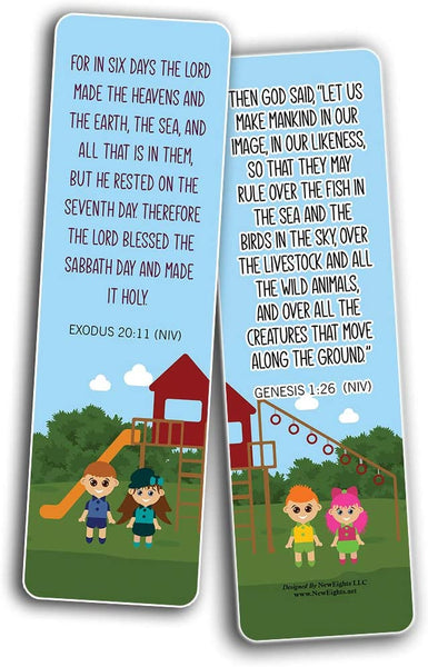 NewEights Bible Memory Verses on Creation Series 2 (30-Pack) – Daily Motivational Card Set – Collection Set Book Page Clippers – Ideal for Church Events
