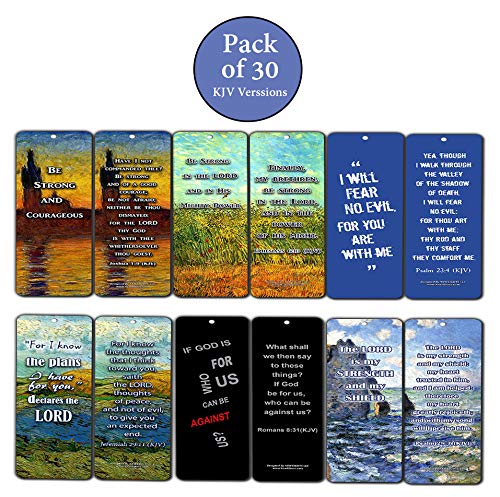 NewEights Christian KJV Bookmarks - Be Strong (30-Pack) - Coronavirus Protection Bible Promises - Stay Home Stay Safe - Keep Calm Trust God - Christian Encouragement Gifts for Men Women