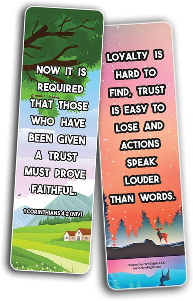 NewEights Famous Verses and Quotes on Loyalty (30-Pack) – Daily Motivational Card Set – Collection Set Book Page Clippers – Ideal for Church Events