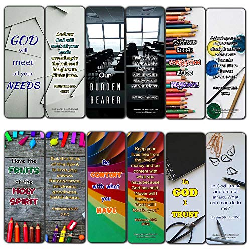 Encouraging Scripture Verses for Back to School Bookmarks (60-Pack)