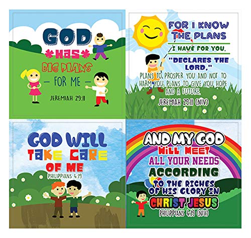 Top Bible Verse for God's Promises Stickers (10-Sheet) - Stocking Stuffers for Boys Girls - Children Ministry Bible Study Church Supplies Teacher Classroom Incentives Gift
