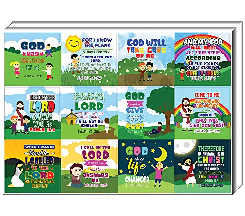 Top Bible Verse for God's Promises Stickers (10-Sheet) - Stocking Stuffers for Boys Girls - Children Ministry Bible Study Church Supplies Teacher Classroom Incentives Gift