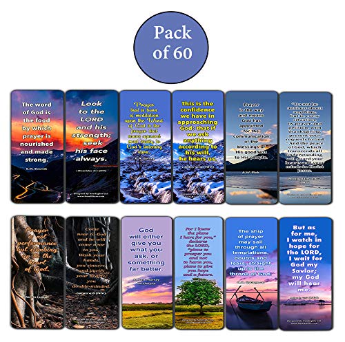 Prayer Quotes Bookmarks (60 Pack) - Prayer Quotes that are Simple and Easy to Memorize