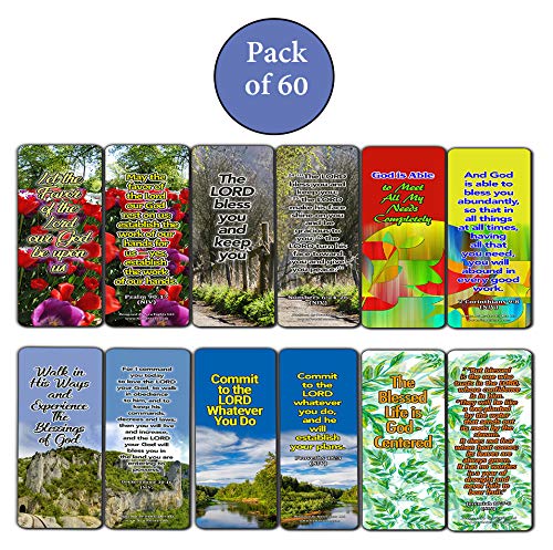 Powerful Bible Verses Bookmarks - Blessings (60 Pack) - Perfect Giveaways for Sunday School and Ministries Designed to Inspire Women and Men